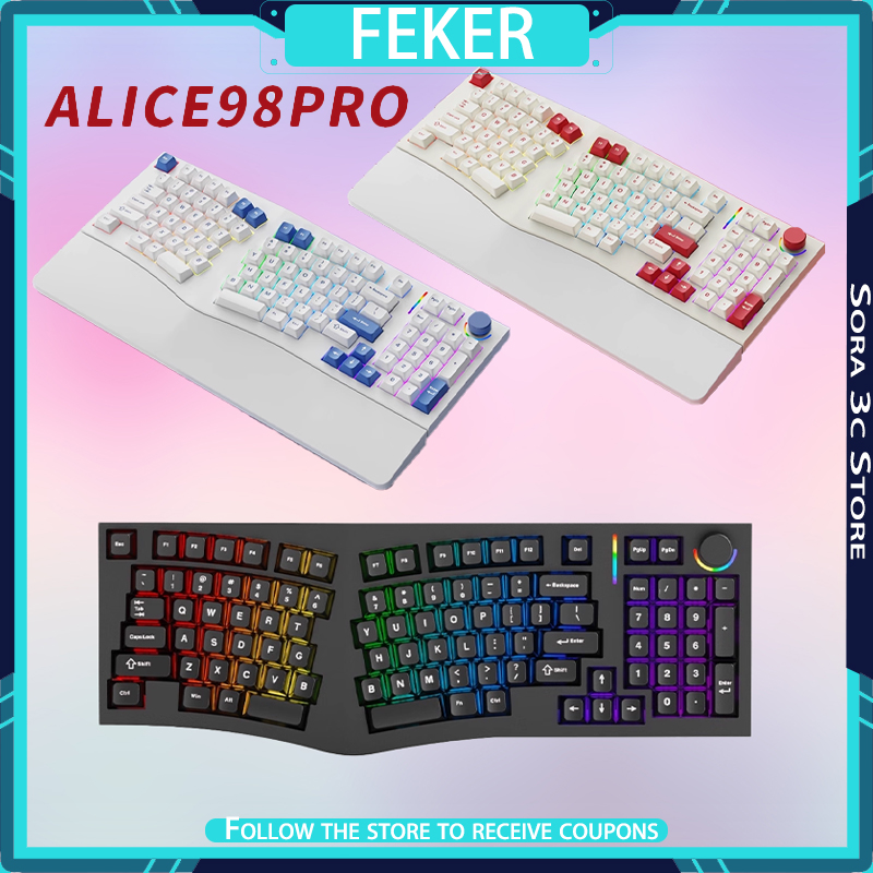 Gaming Keyboard Hot Swappable - Механическая клавиатура FEKER Alice98pro Alien Ergonomic