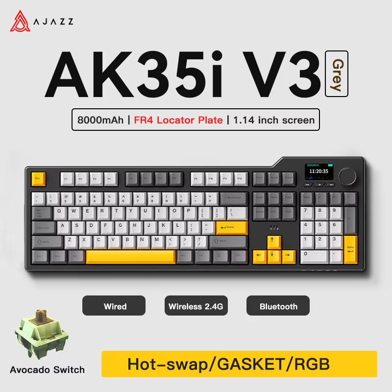Ajazz AK35I V3 MAX Трехрежимна – обзор и цена Gaming Keyboard Hot Swappable